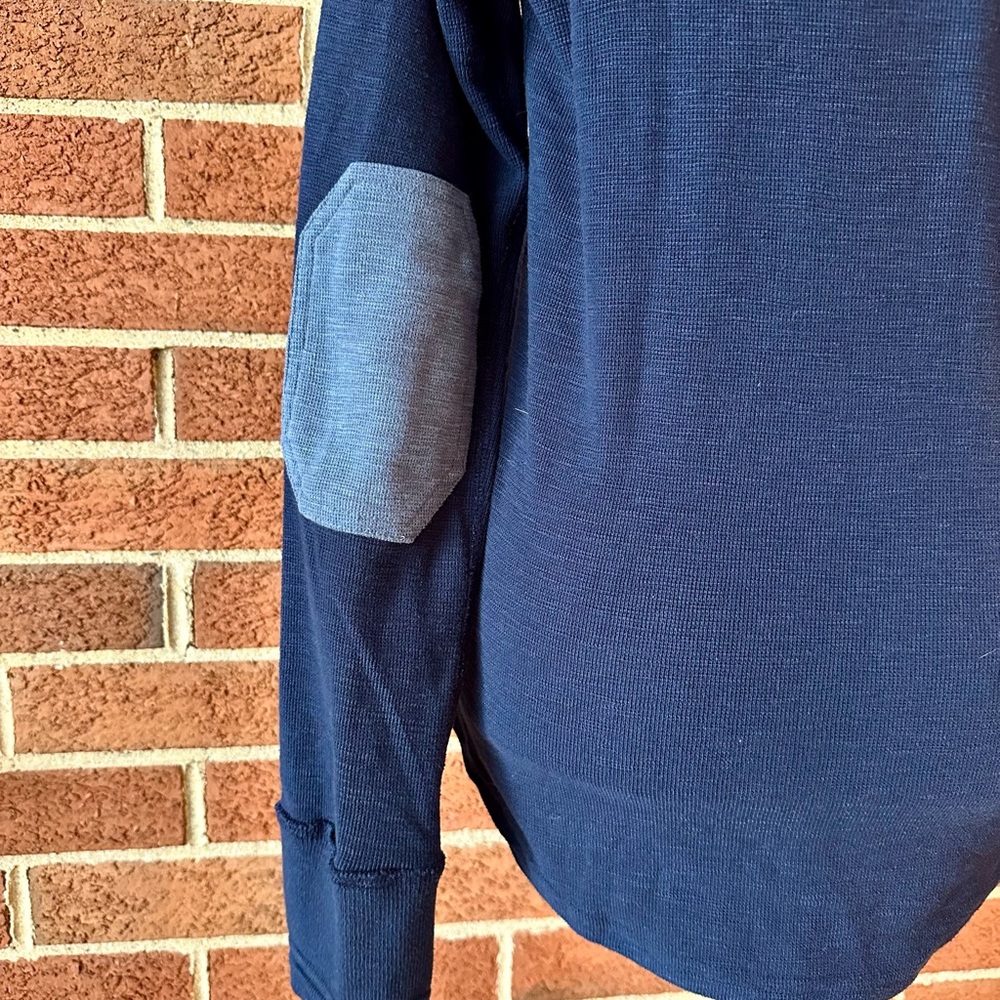 Dovetail Workwear Henley Long Sleeve Button Elbow Patch Navy Blue Women's, XS - Picture 5 of 8